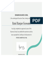 Strategic Marketing (H11SM) Certificate of Achievement For D22079-21-12