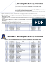 2nd Merit List LLB 5 Years Under Semester System Group A Department of Law BAHAWALPUR Open Merit Fall 2023 Fall 2023