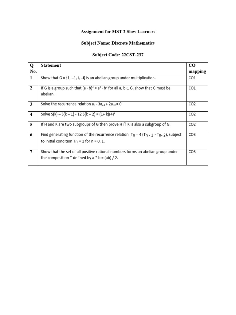 Discrete Math for Slow Learners | PDF