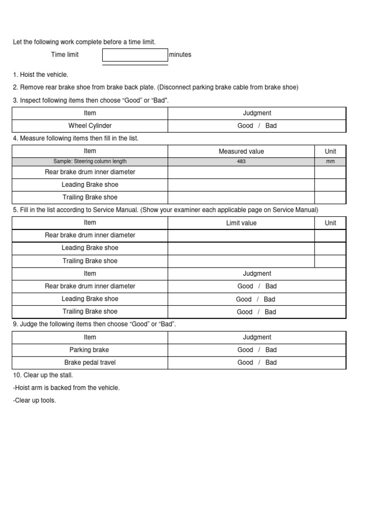 483 MM Sample Steering Column Length PDF