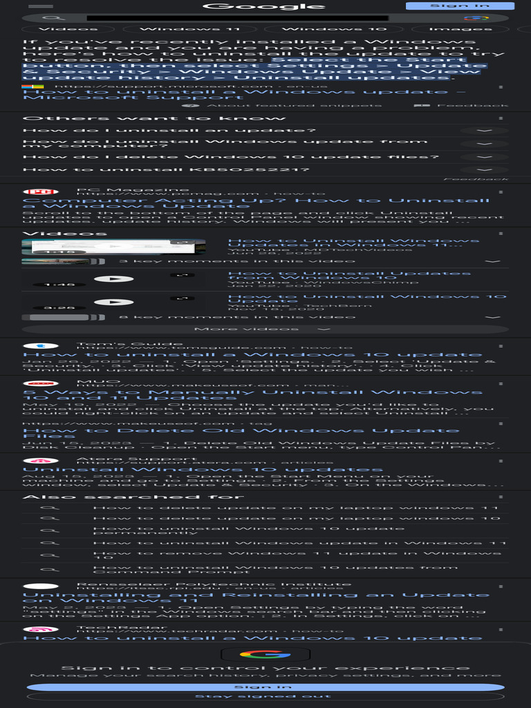 Uninstall Windows Updates Guide | PDF | Windows 10 | Microsoft Windows