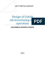 Design of Cobalt Electrowinning Unit Operation