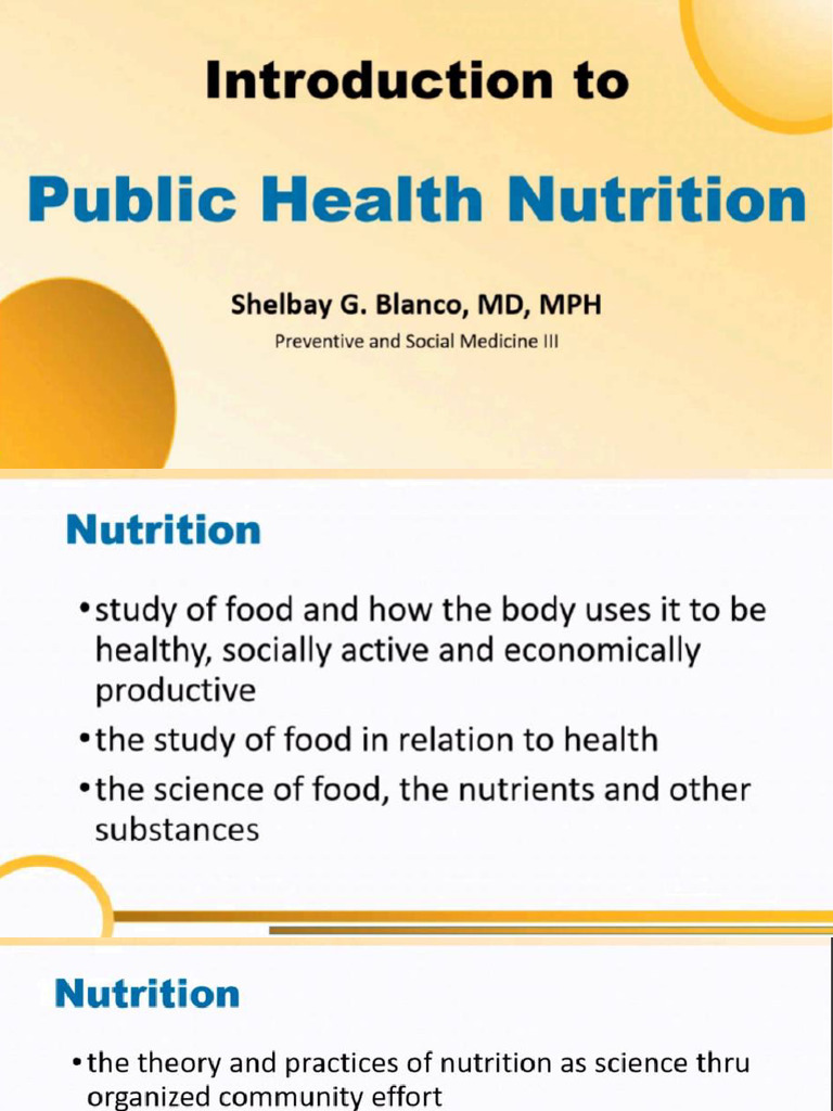 Public Health Nutrition (Nov. 17, 2022) | PDF | Nutrients | Nutrition