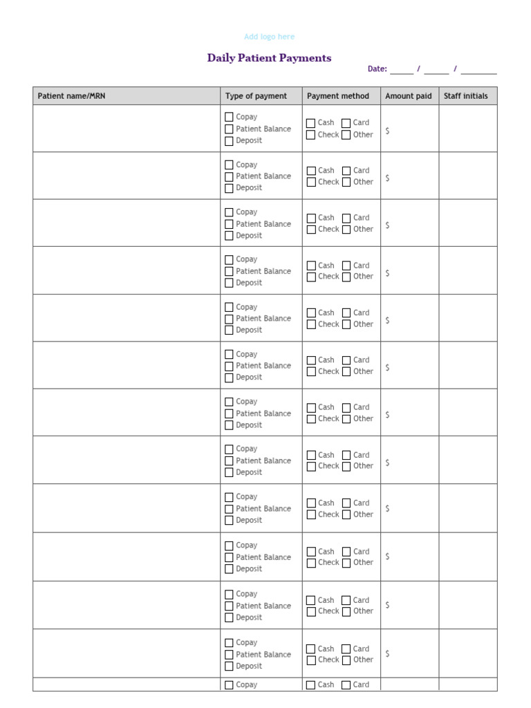 Steps Forward Steps Forward Daily Patient Payments Download Free PDF