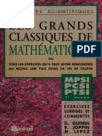 Les Grands Classiques de Mathématiques 1re Année Classes Préparatoires MPSI-PCSI-PTSI (Daniel Guinin, Bernard Joppin, Michel Lepez)