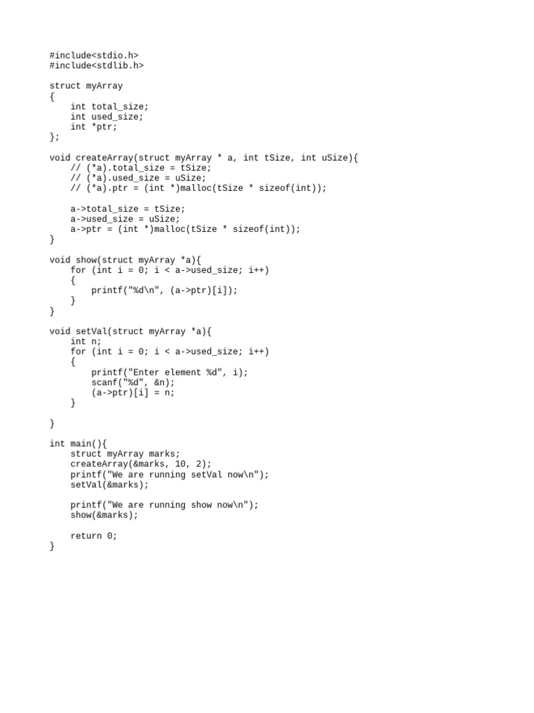 ADT Array Code PDF