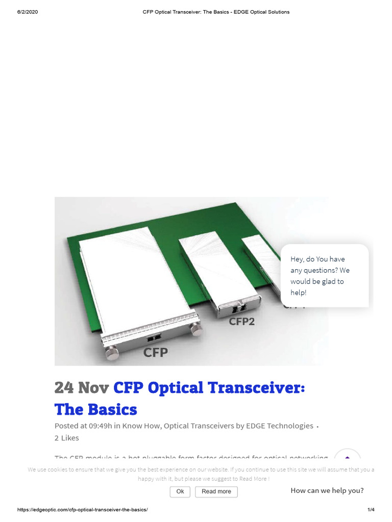 CFP Optical Transceiver The Basics EDGE Optical Solutions PDF