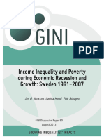 Income Inequality and Poverty During Economic Recession and Growth: Sweden 1991-2007