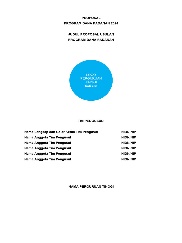 Proposal Program Dana Padanan | PDF | Karier & Perkembangan