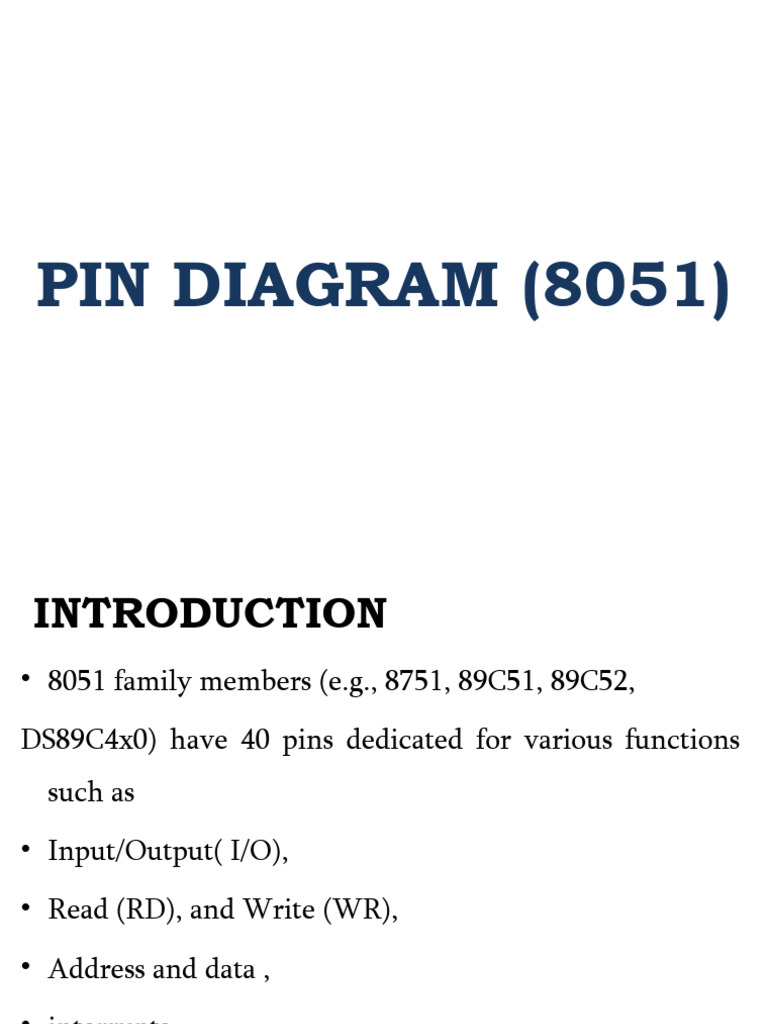 8051 Microcontroller Pin Diagram | PDF | Manufactured Goods ...