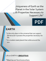 Earth As A Unique Planet