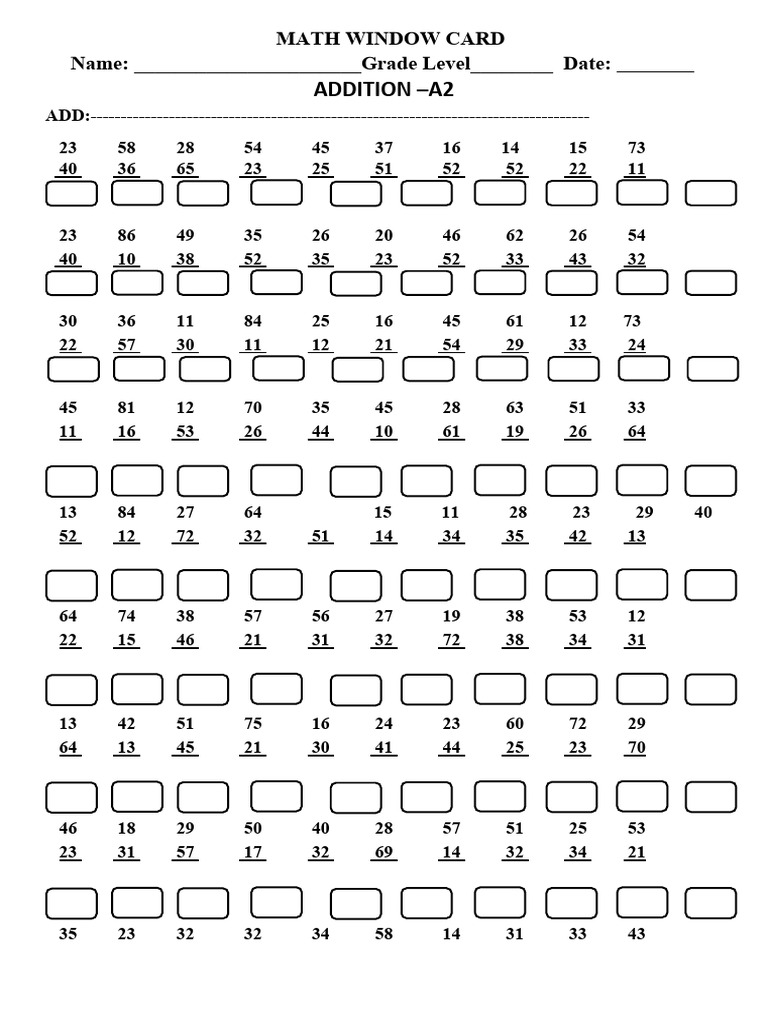 Window Cards Grade 5 | PDF