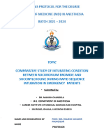 Synopsis Protocol For The Degree Doctor of Medicine (MD) in Anesthesia - BATCH 2021 - 2024