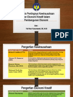 Analisis Pentingnya Kewirausahaan Dan Ekonomi Kreatif Dalam Pembangunan