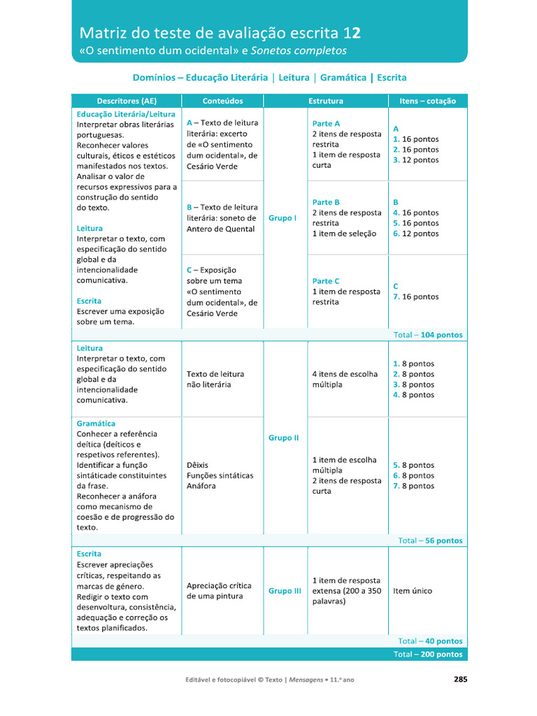 Teste Avaliação 12 | PDF