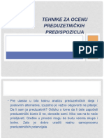 Tehnike Za Ocenu Preduzetničkih Predispozicija