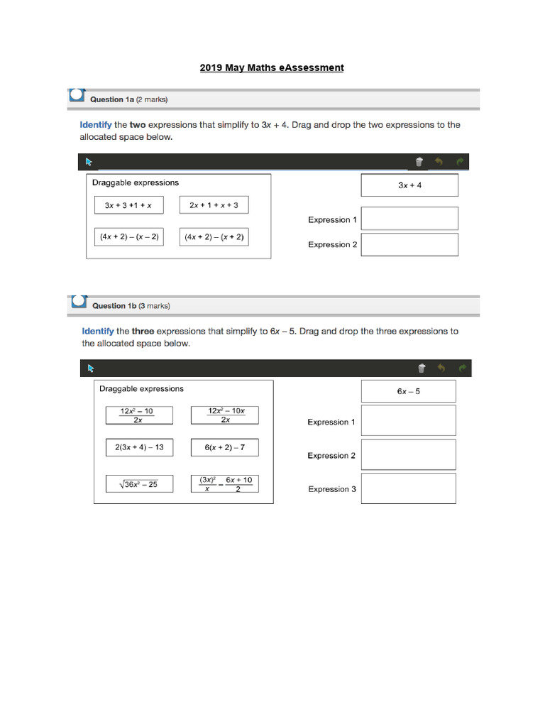2019 May Maths eAssessment Guide | PDF