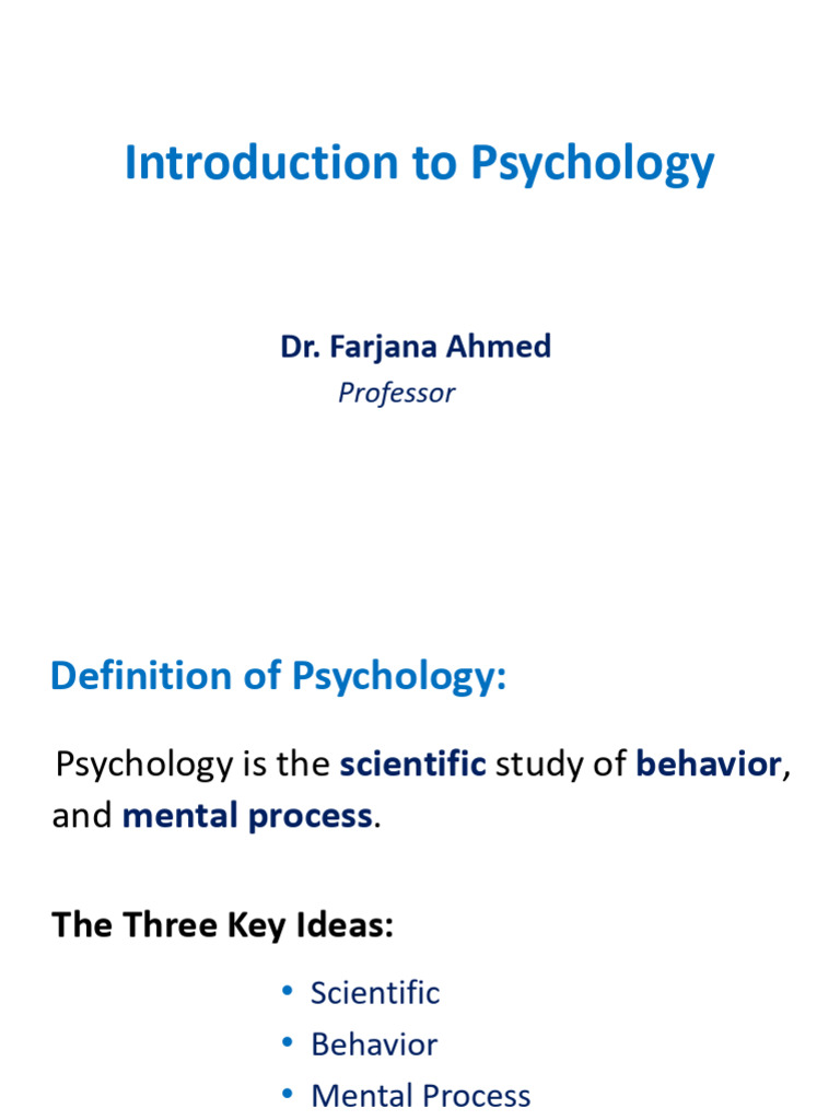 Introduction To Psychology | PDF | Psychology | Cognition