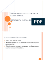 Recursos para Avaliação - Entrevista Clínica Inicial