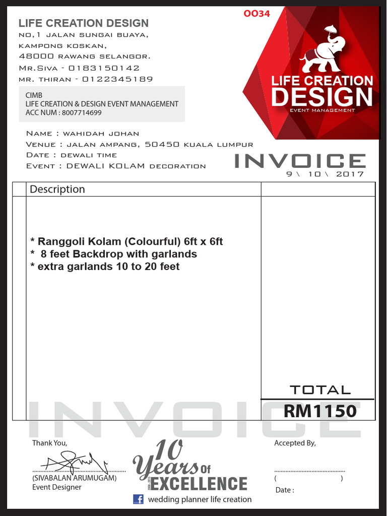Uoa invoice pdf