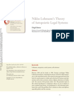 Niklas Luhmanns Theory of Autopoietic Legal Systems, by Hugh Baxter (2013)