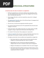 Organization & Management - Hierarchical Structures