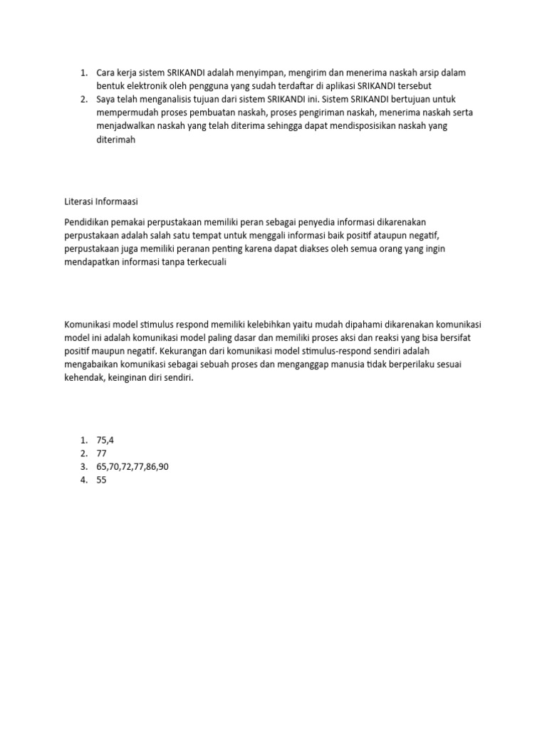 Cara kerja sistem srikandi adalah menyimpan pdf