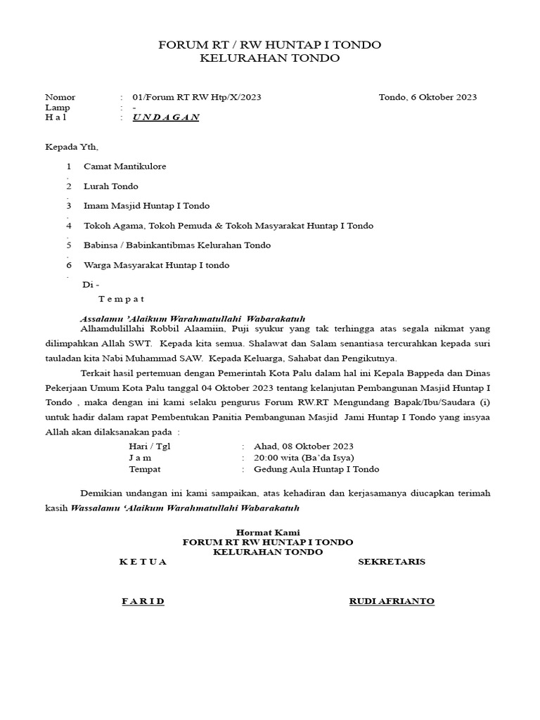 Undangan Rapat | PDF