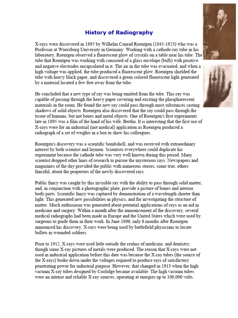 Radiography History PDF