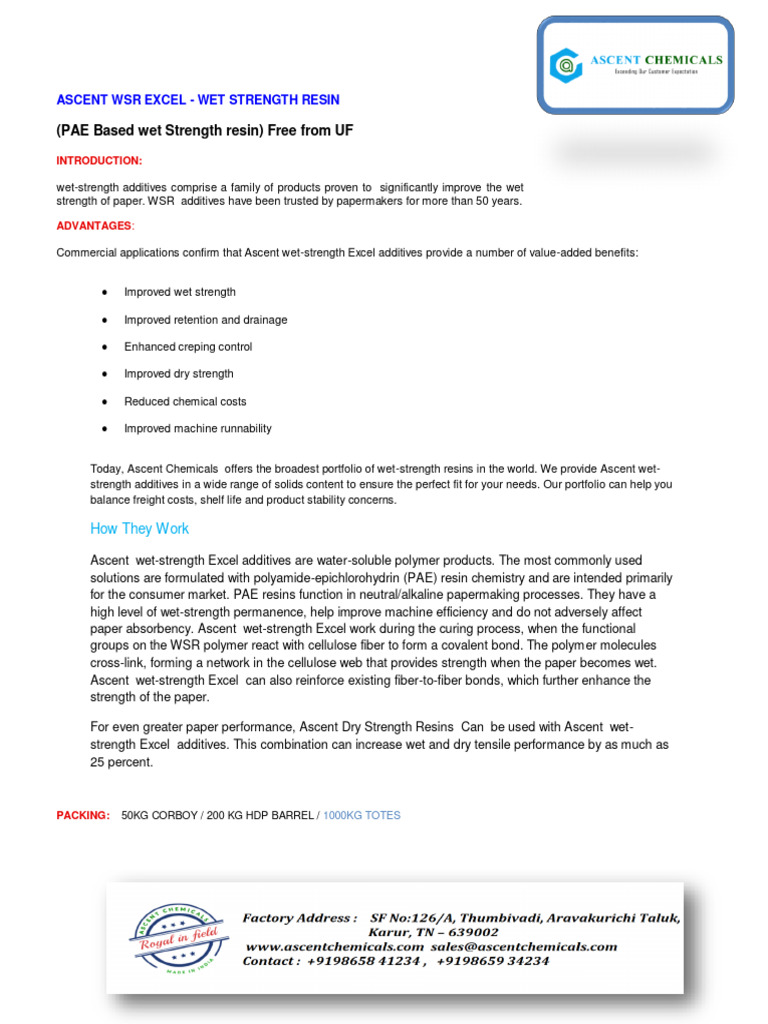 Tissue Paper Chemicals PDF Paper Materials