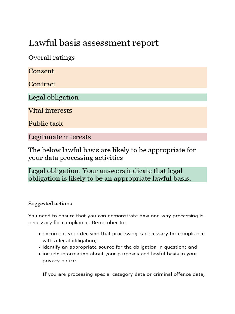 Lawful Basis Assessment Report PDF