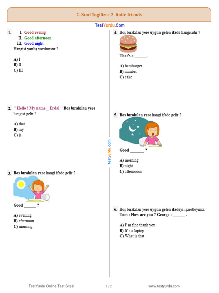 2 Sinif Ingilizce 2 Unite Friends Pdf