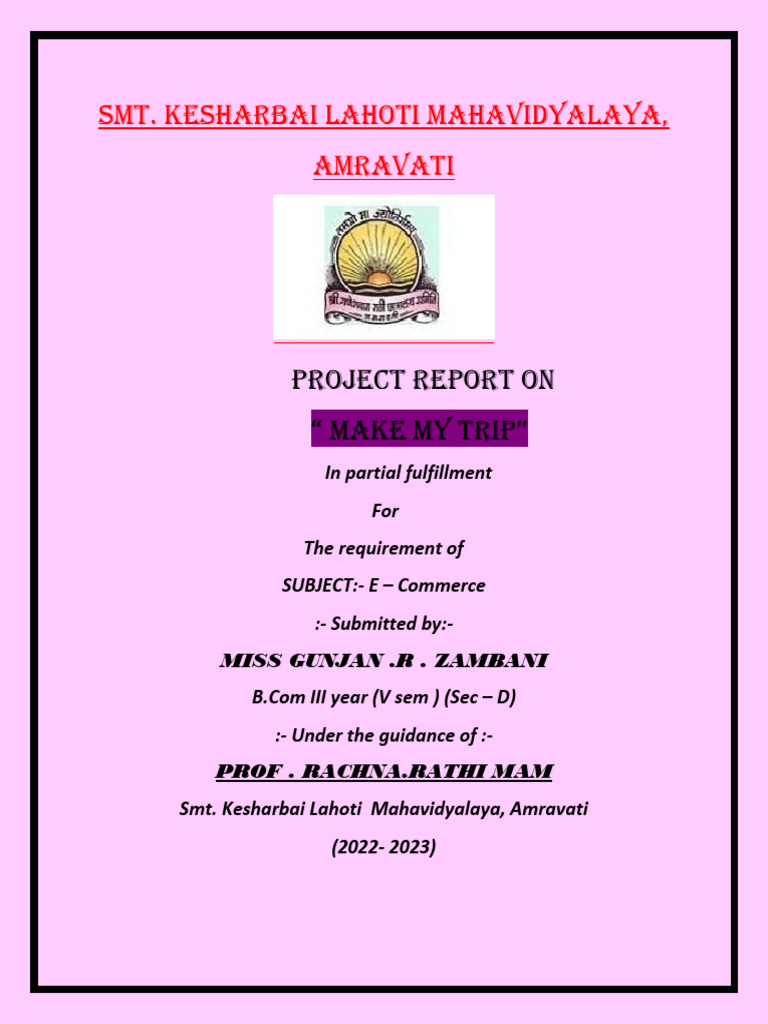 Make my trip project pdf customer relationship management business