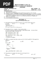 Maths Class X Chapter 07 Coordinate Geometry Practice Paper 07 Answers 1