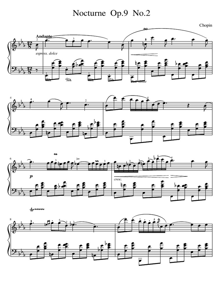 chopin nocturne op 9 no 2 e flat major imslp