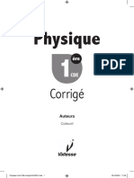 Physique 1ere CDE Corrigé Vallesse