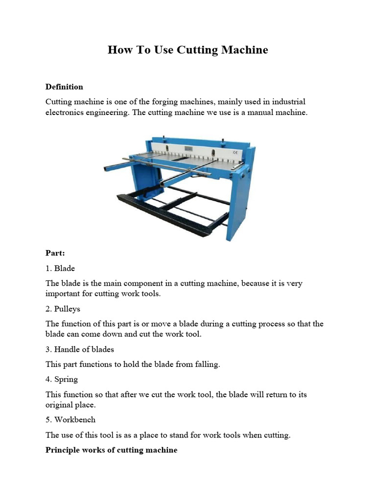 Cutting Machine PDF