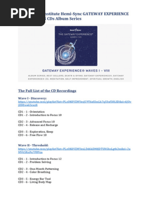 その他 The Gateway Experience Wave 1-6 Gateway Experience® – HemiSync