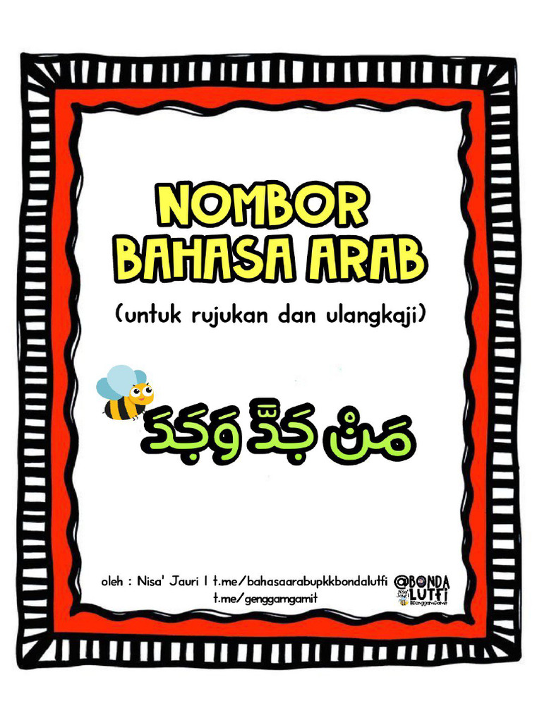 Nombor Bahasa Arab 1-100 Bondalutfi | PDF