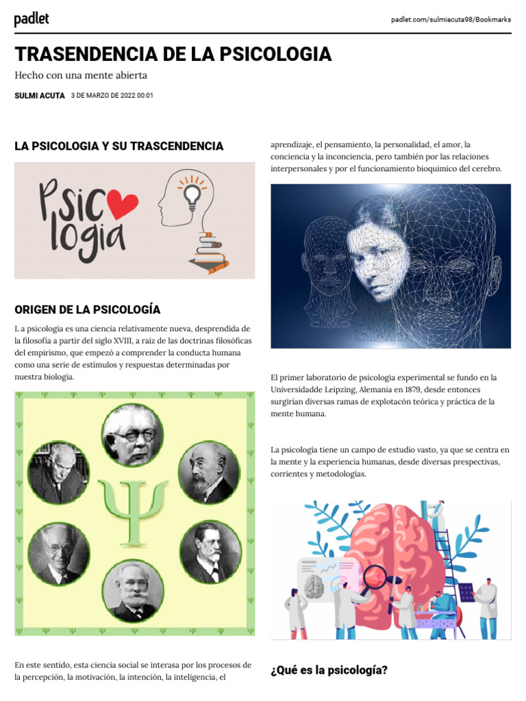 Padlet Bookmarks PDF Sicología Mente