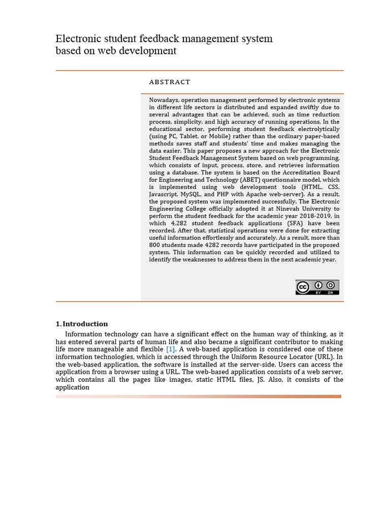 Web-Based Student Feedback System | PDF | World Wide Web | Internet & Web