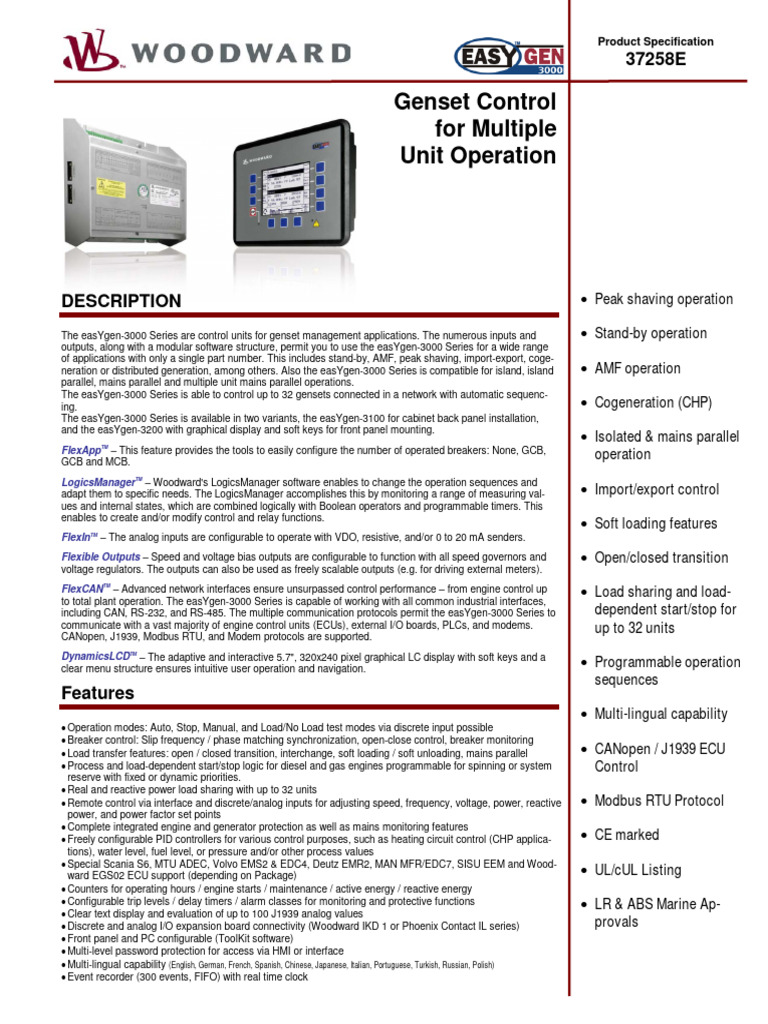 Easy Gen 3000 Data Technical | PDF | Alternating Current | Programmable ...