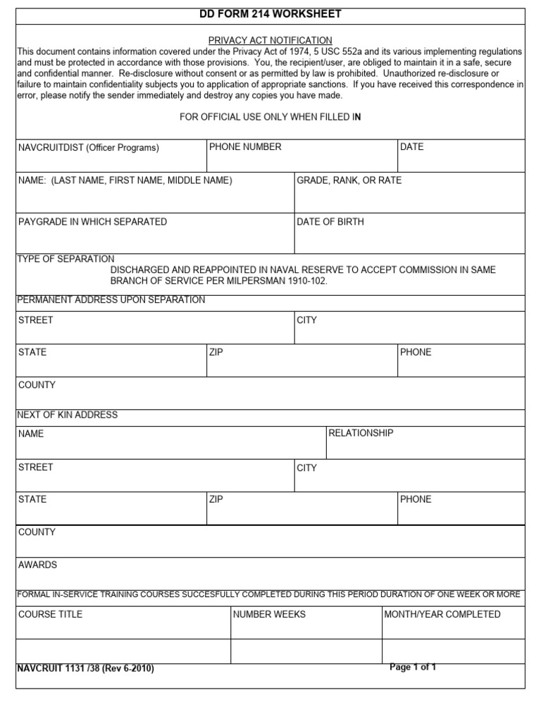 Dd form 214 pdf