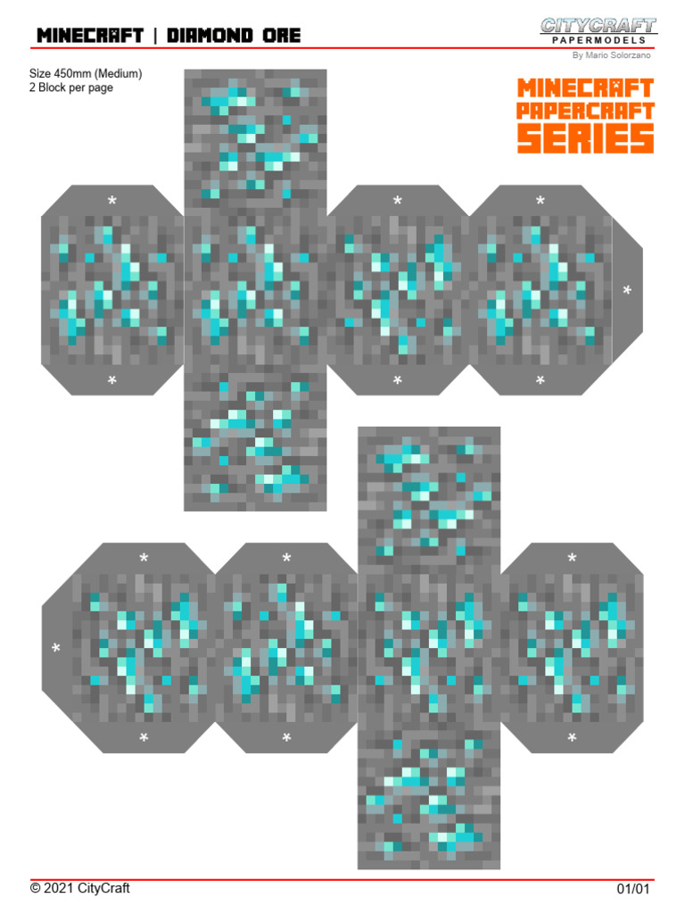 Minecraft Diamond Ore Papermodels | PDF