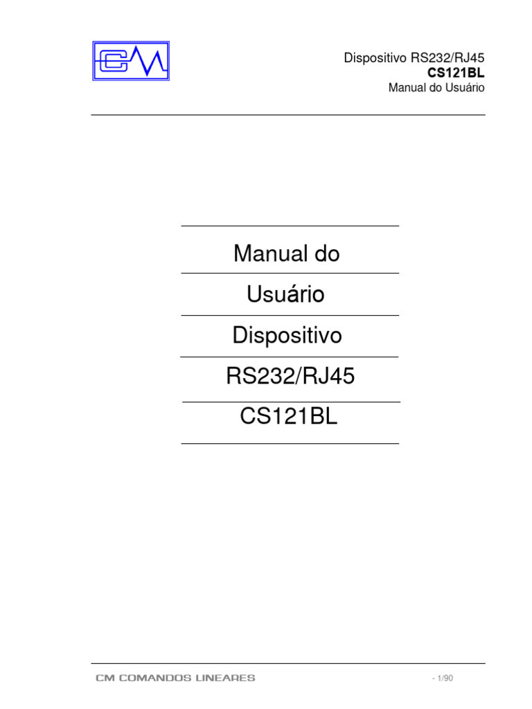 Manual do Usuário CS121BL RS232/RJ45 | PDF | Rede de computadores ...
