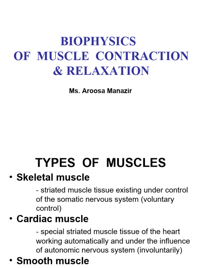 Excitation & Contraction of Skeletal & Smooth Muscle | PDF | Muscle ...