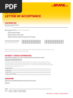 DHL Express Letter of Acceptance Form | PDF