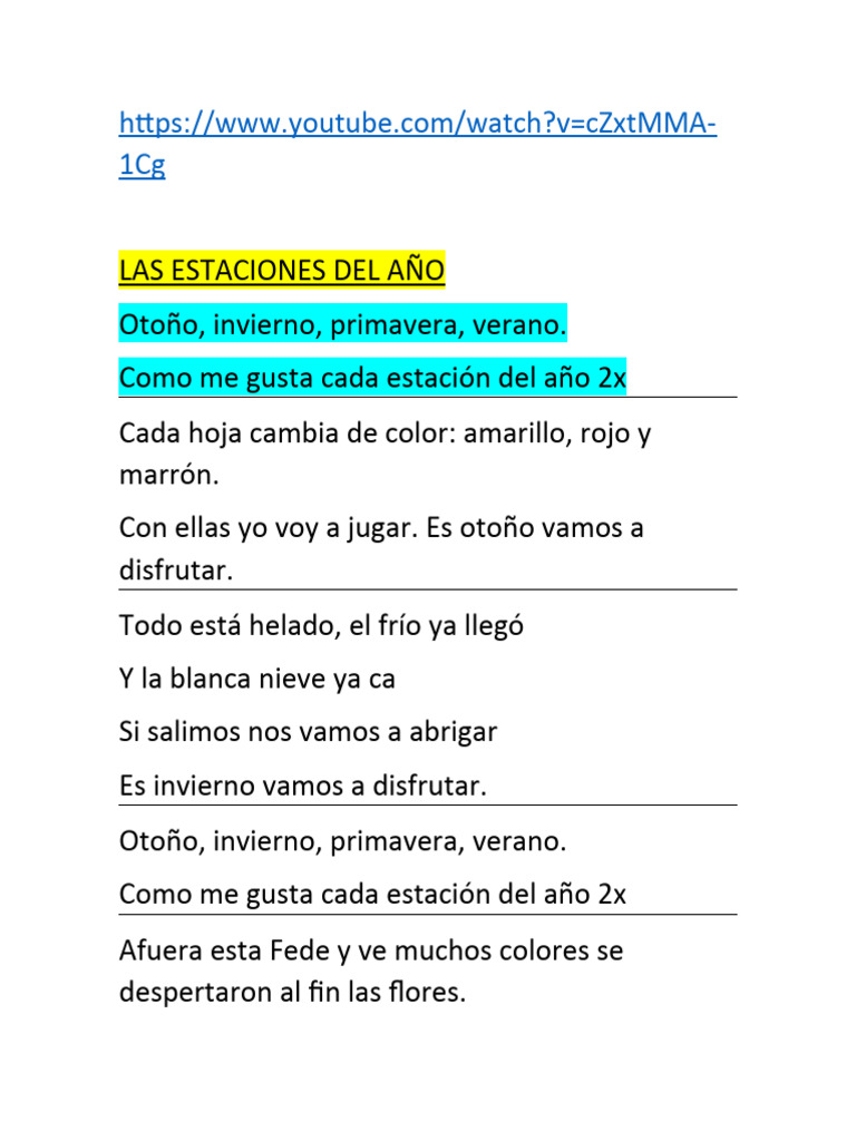 Canciones de las estaciones del año | PDF | Poesía, image size:768x1024