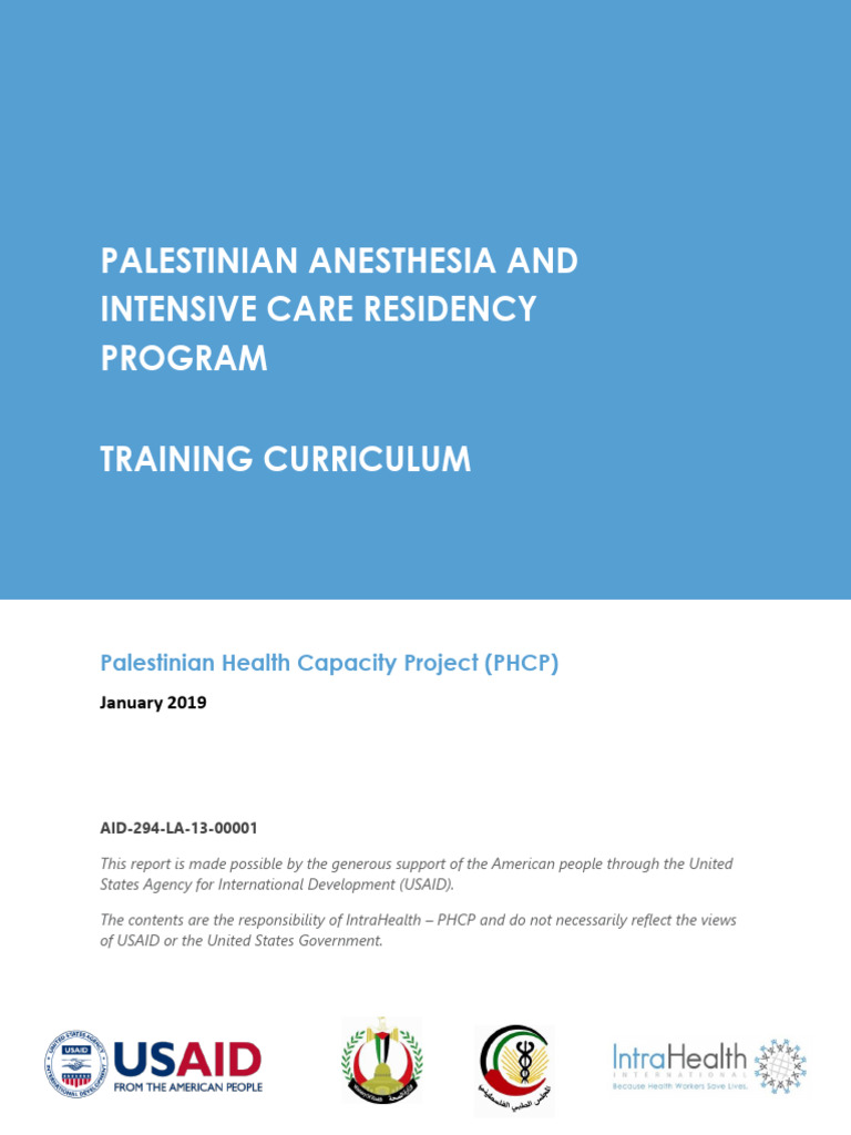 Anesthesia and Intensive Care Curriculum Final Endorsed 1551773319 PDF ...
