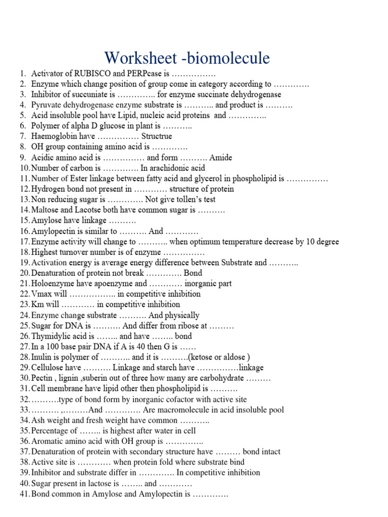 Biomolecule Basic 01 PDF Enzyme Biomolecules